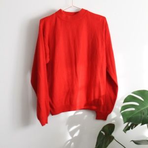 Euro Flash Bright Red Mock Neck Sweater